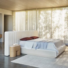 Ostling Bed - Queen, Wide, Turf / Prone Leather, Cream / Timbre