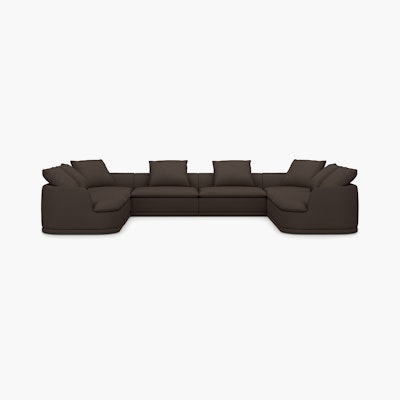 An Atlason Composed Modular Sofa U Shape Sectional in Mode: Hollow viewed from the front.
