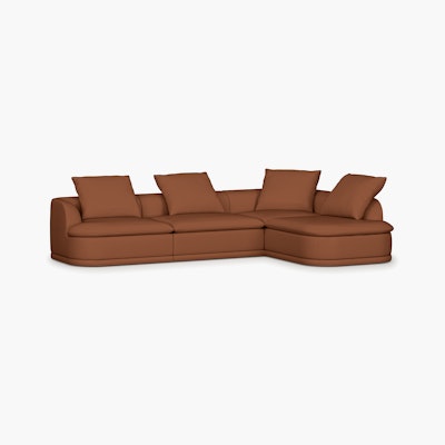 An Atlason Composed Modular Sofa L-Sectional - Right in Prone  Ledge viewed from an angle.