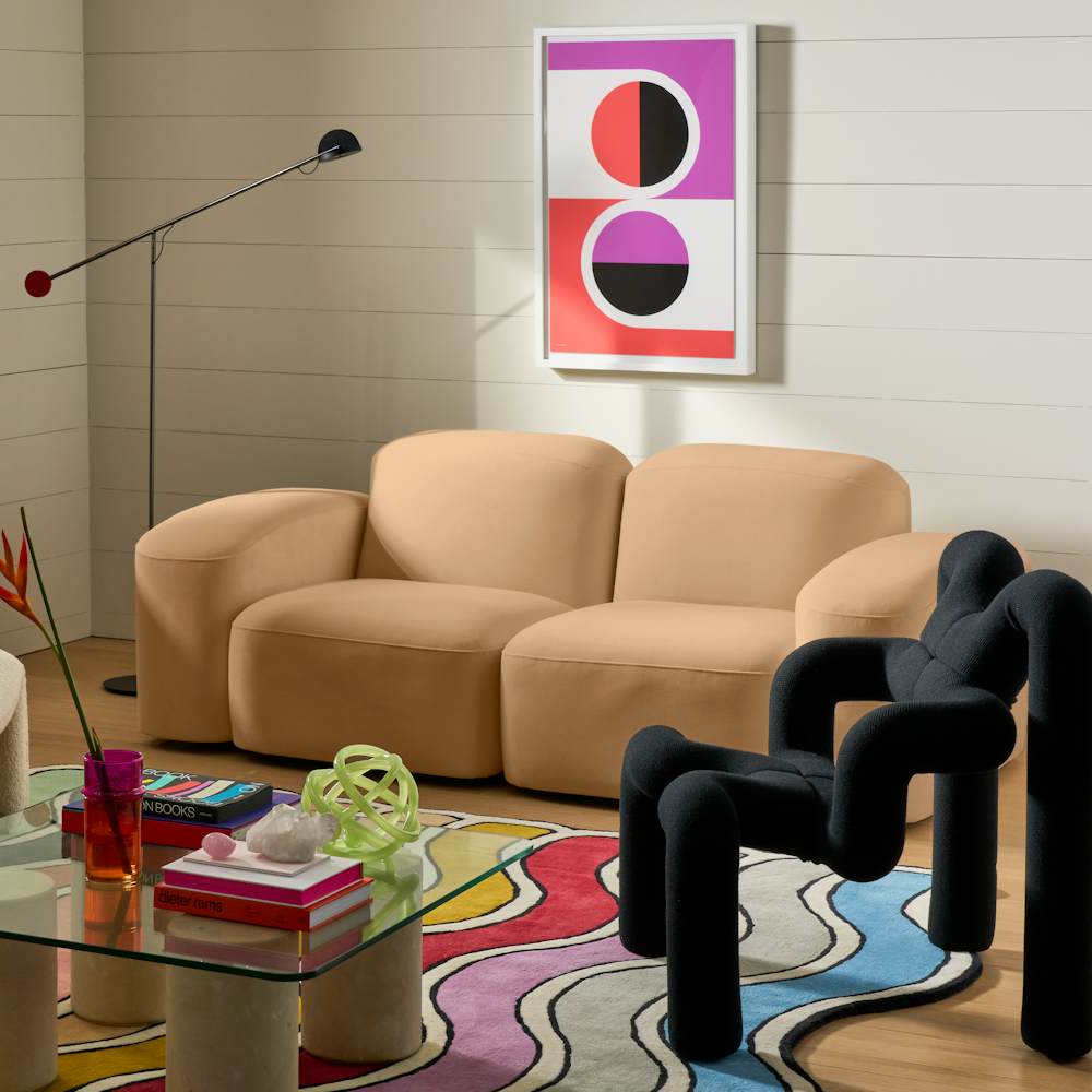 Muse Sofa, Groovy Chair, Ekstrem Chair and Tide Coffee with Brite Rug